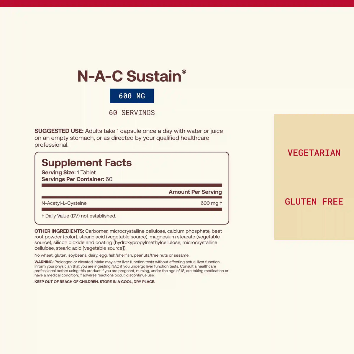 N-A-C (N-Acetyl-L-Cysteine) Sustain