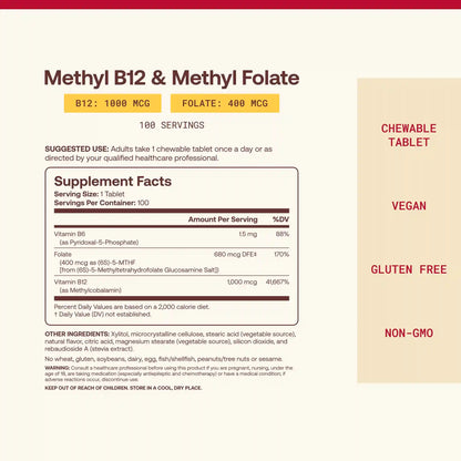 Methyl B-12 & Methyl Folate Lemon