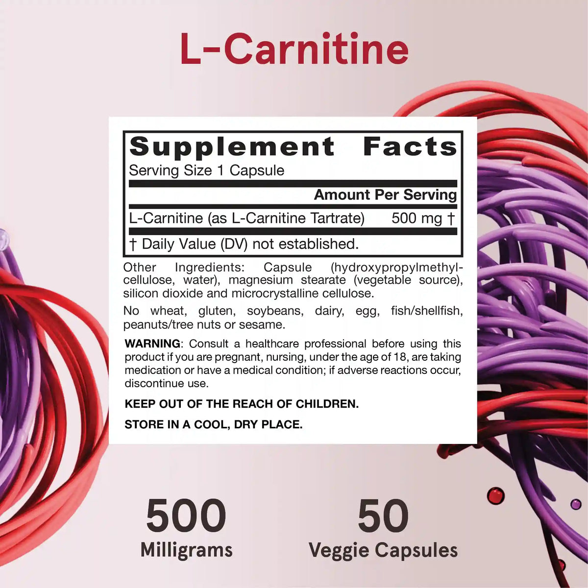 L-Carnitine - 500mg Veggie Capsules