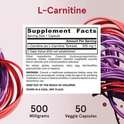 L-Carnitine - 500mg Veggie Capsules