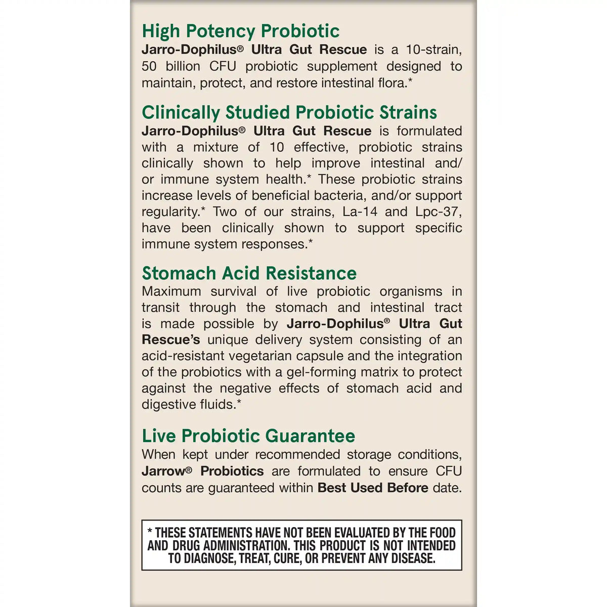 Jarro-Dophilus® Ultra Gut Rescue - 50 Billion CFU (Refrigerated)