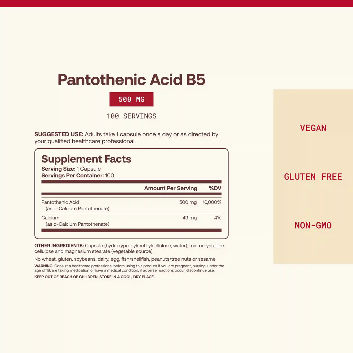 Pantothenic Acid B5 (2-Pack)