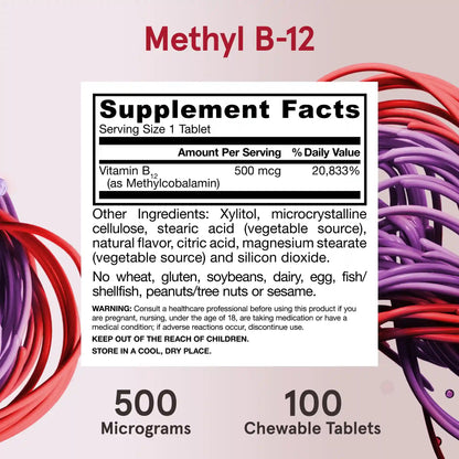 Methyl B-12 Cherry - 500mcg (2-Pack)