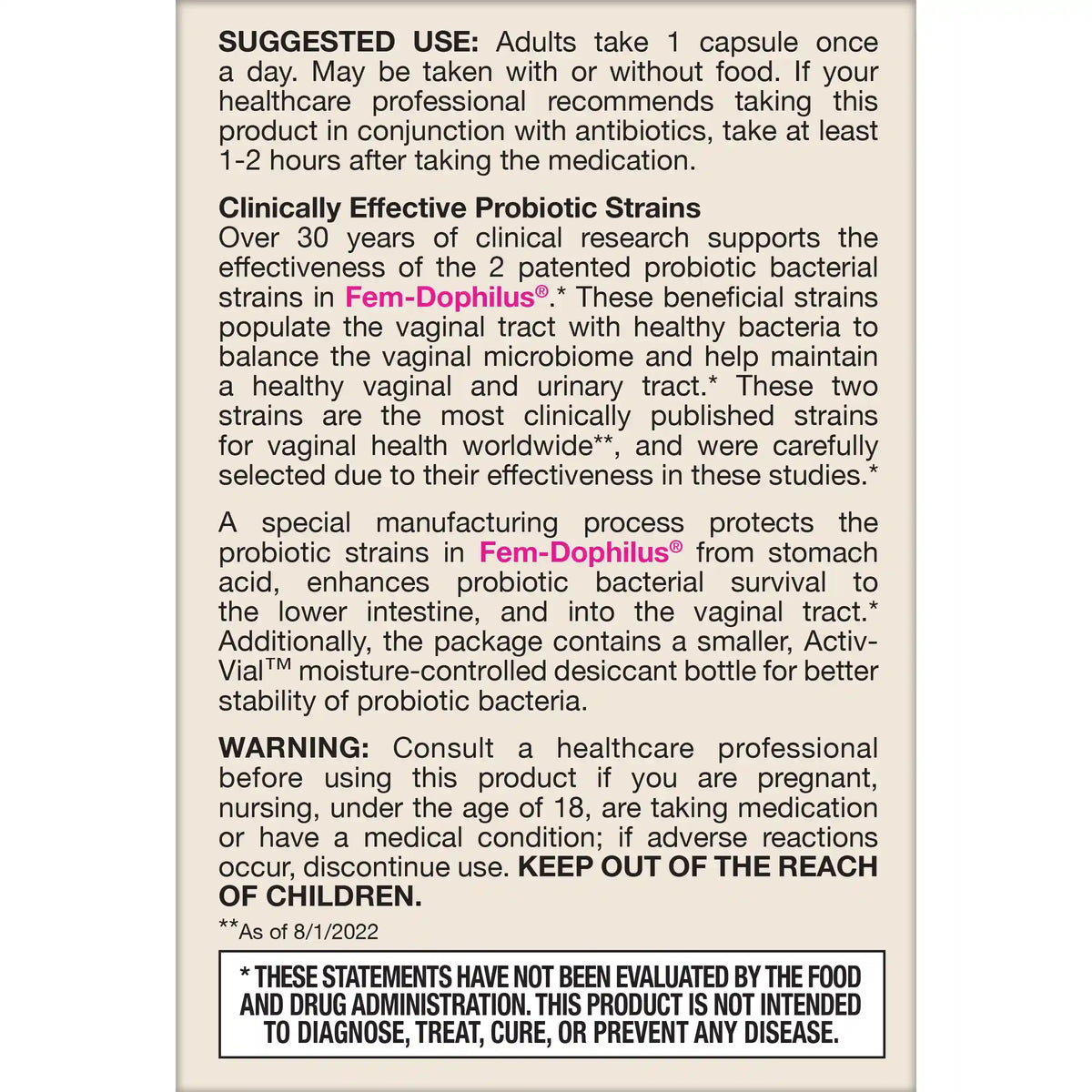 Fem-Dophilus® - 5 Billion CFU (Refrigerated)