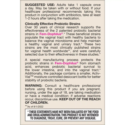 Fem-Dophilus® - 5 Billion CFU (Refrigerated)